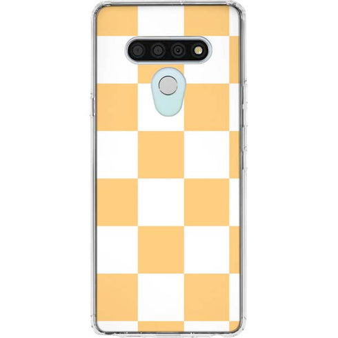 Yellow and White Checkerboard LG Stylo 6 Clear Case