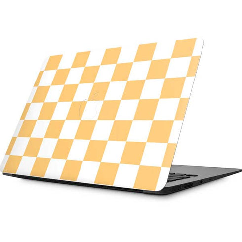 Yellow and White Checkerboard Apple MacBook Skin