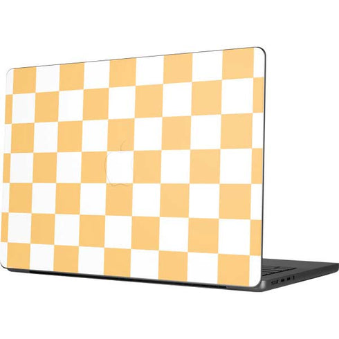 Yellow and White Checkerboard MacBook Pro 14in (2021-24) Skin