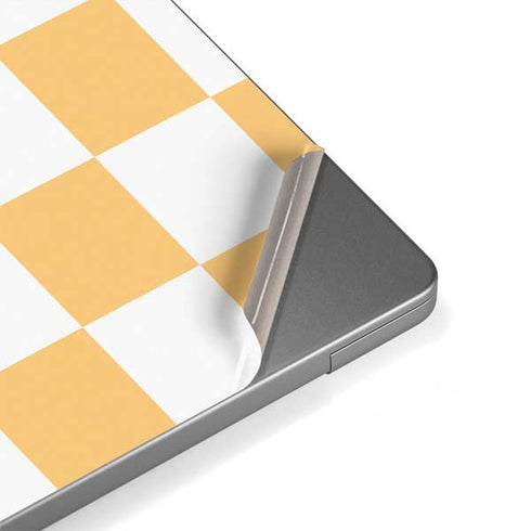 Yellow and White Checkerboard MacBook Pro 14in (2021-24) Skin