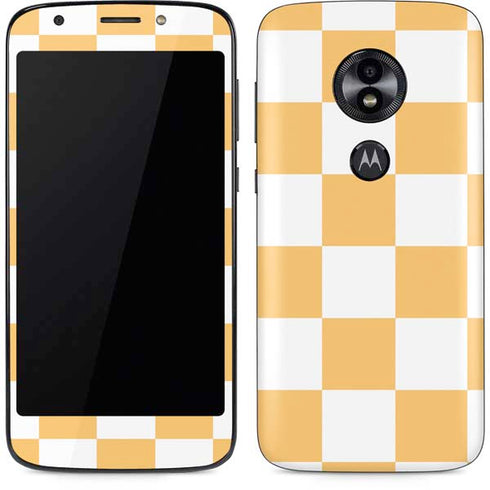 Yellow and White Checkerboard Moto E5 Play Skin
