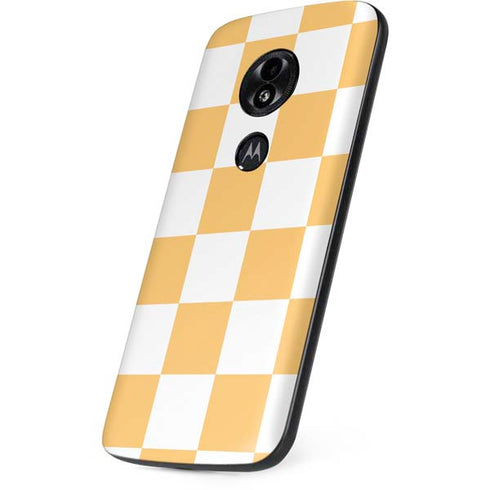 Yellow and White Checkerboard Moto E5 Play Skin