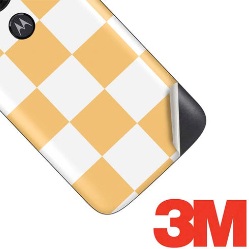 Yellow and White Checkerboard Moto E5 Play Skin