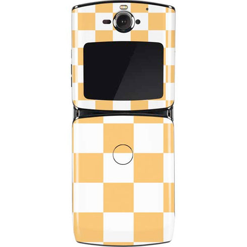 Yellow and White Checkerboard Motorola RAZR Skin