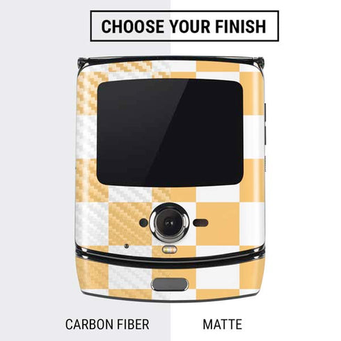 Yellow and White Checkerboard Motorola RAZR Skin