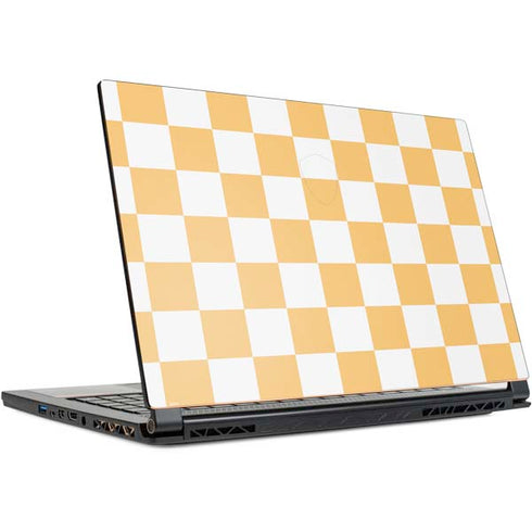 Yellow and White Checkerboard MSI GS65 Stealth Laptop Skin