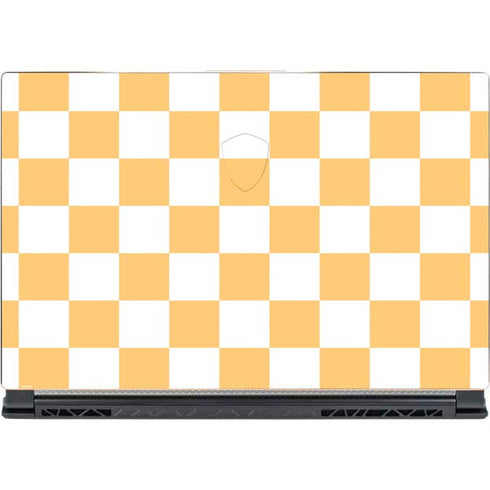 Yellow and White Checkerboard MSI GS65 Stealth Laptop Skin
