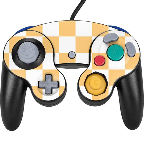 Yellow and White Checkerboard Nintendo GameCube Controller Skin
