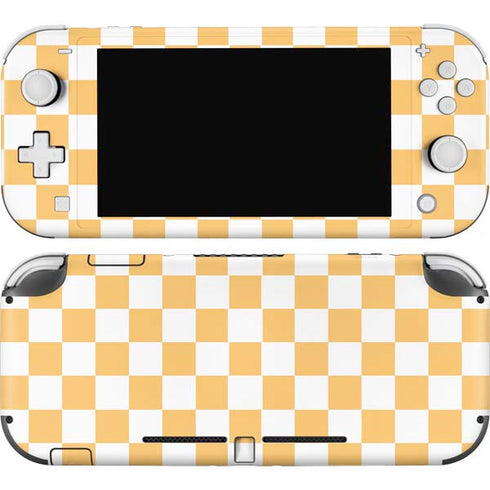 Yellow and White Checkerboard Nintendo Switch Lite Skin