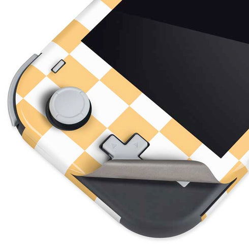 Yellow and White Checkerboard Nintendo Switch Lite Skin