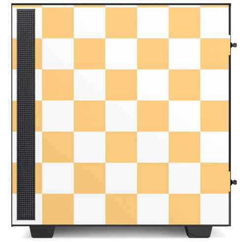 Yellow and White Checkerboard NZXT H510 Compact ATX Mid-Tower Case Skin