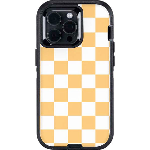 Yellow and White Checkerboard Otterbox Defender iPhone Skin