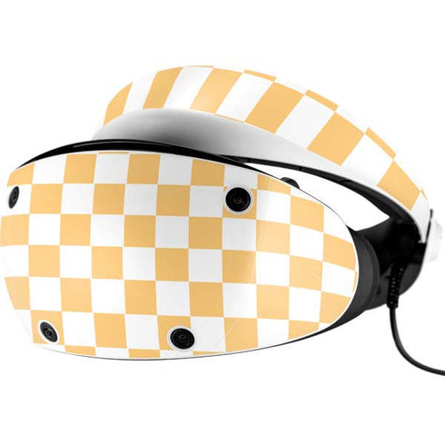 Yellow and White Checkerboard PlayStation VR2 Skin