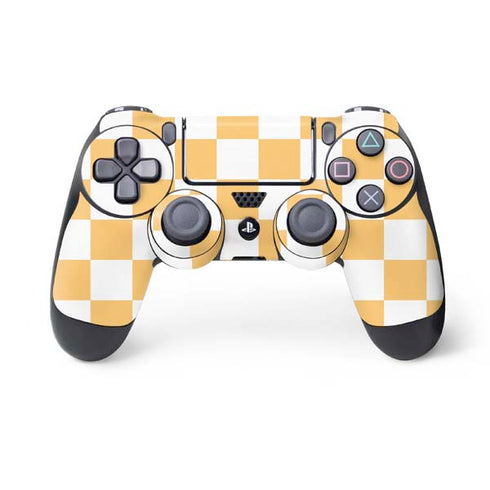 Yellow and White Checkerboard PS4 Controller Skin