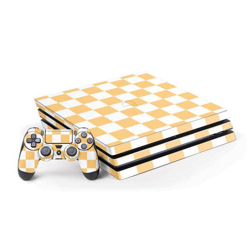 Yellow and White Checkerboard PS4 Pro Bundle Skin