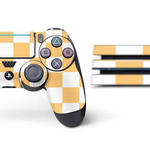 Yellow and White Checkerboard PS4 Pro Bundle Skin