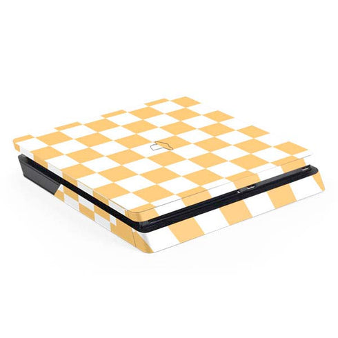 Yellow and White Checkerboard PS4 Slim Skin