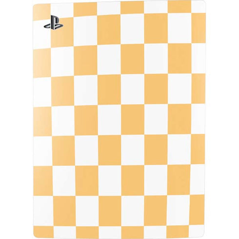 Yellow and White Checkerboard PS5 Console Skin