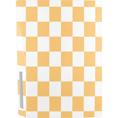 Yellow and White Checkerboard PS5 Console Skin