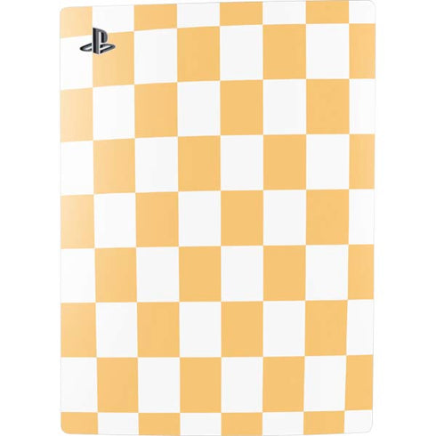 Yellow and White Checkerboard PS5 Digital Edition Console Skin