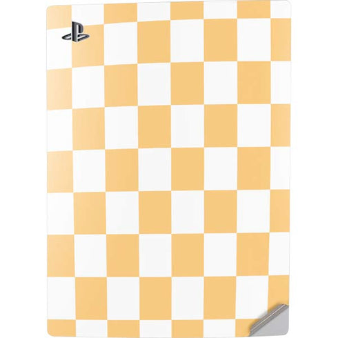 Yellow and White Checkerboard PS5 Digital Edition Console Skin