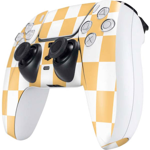 Yellow and White Checkerboard PS5 Controller Skin