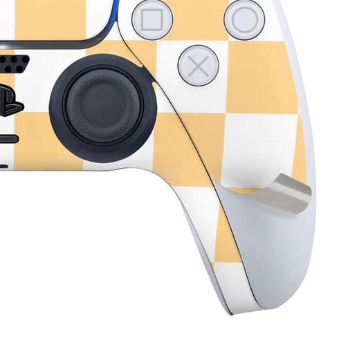 Yellow and White Checkerboard PS5 Controller Skin
