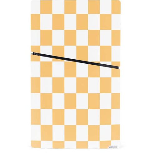 Yellow and White Checkerboard PS5 Slim Digital Edition Bundle Skin