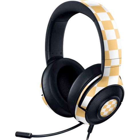 Yellow and White Checkerboard Razer Kraken X Skin