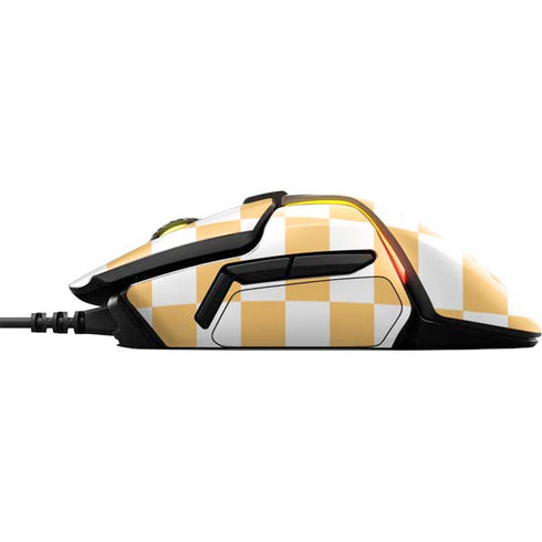 Yellow and White Checkerboard SteelSeries Rival 600 Gaming Mouse Skin