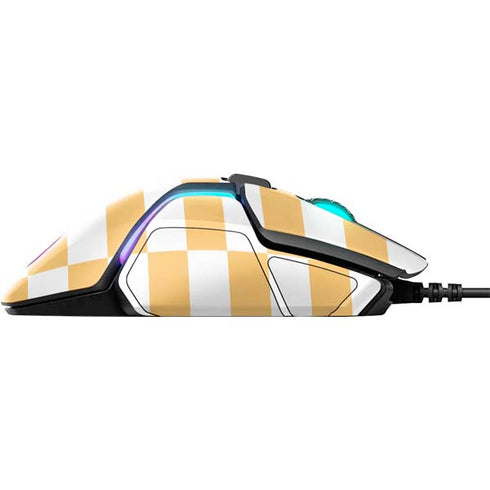 Yellow and White Checkerboard SteelSeries Rival 600 Gaming Mouse Skin