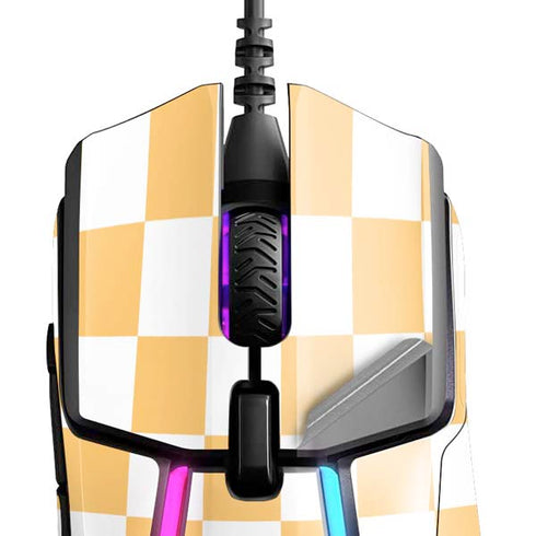 Yellow and White Checkerboard SteelSeries Rival 600 Gaming Mouse Skin