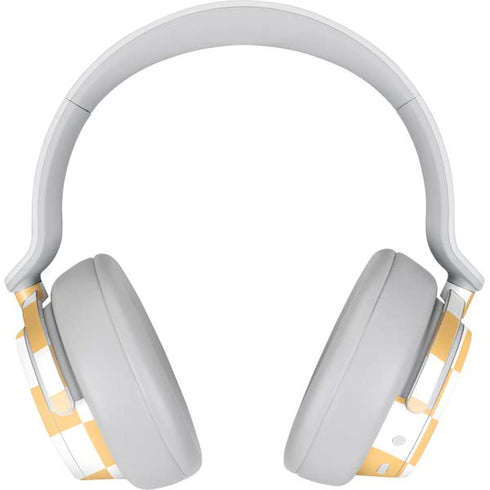 Yellow and White Checkerboard Surface Headphones Skin