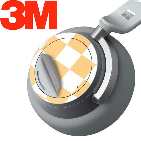 Yellow and White Checkerboard Surface Headphones Skin