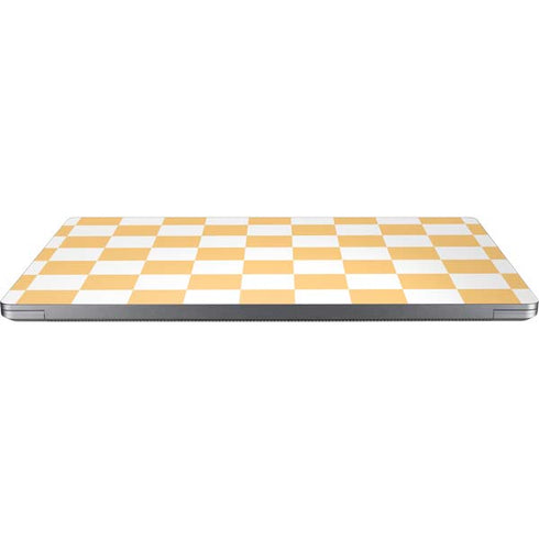 Yellow and White Checkerboard Universal Laptop 13in (10.6 x 7.6in) Skin