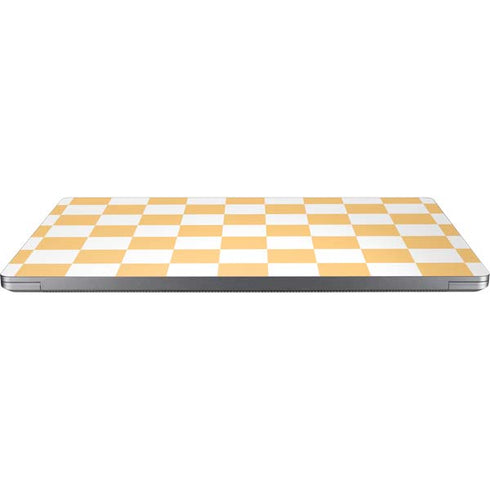 Yellow and White Checkerboard Universal Laptop 14in (11.4 x 8.2in) Skin