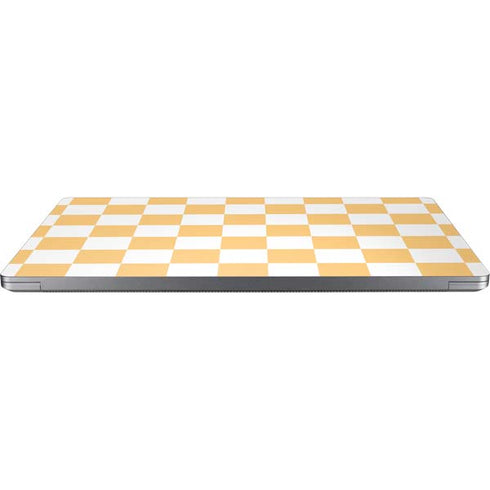 Yellow and White Checkerboard Universal Laptop 16.6in (13.4 x 9.7in) Skin