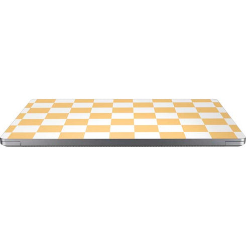 Yellow and White Checkerboard Universal Laptop 17in (13.8 x 10in) Skin