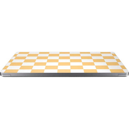 Yellow and White Checkerboard Universal Laptop 18in (14.6 x 10.6in) Skin