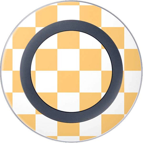 Yellow and White Checkerboard Wireless Charger Skin