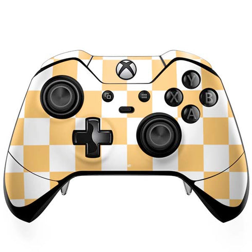 Yellow and White Checkerboard Xbox One Elite Controller Skin
