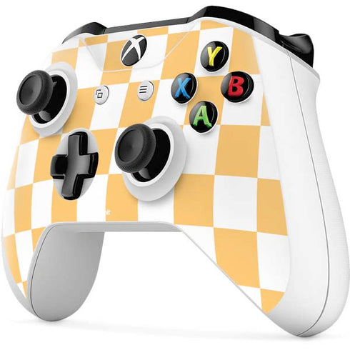 Yellow and White Checkerboard Xbox One S Controller Skin