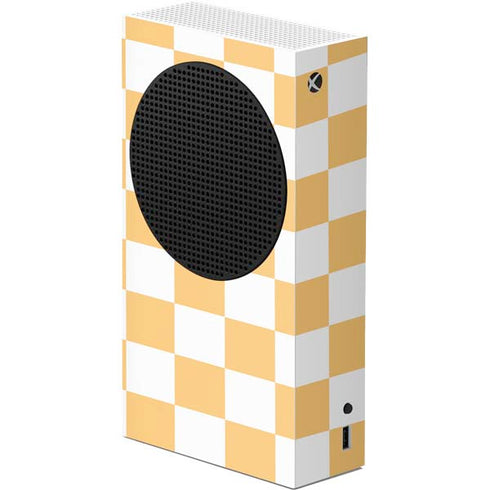 Yellow and White Checkerboard Xbox Series S Console Skin