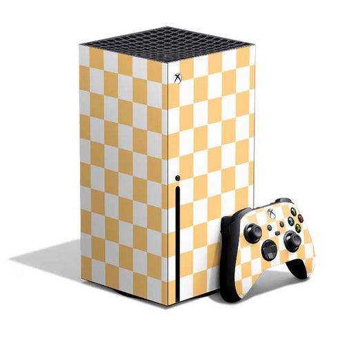 Yellow and White Checkerboard Xbox Series X Bundle Skin