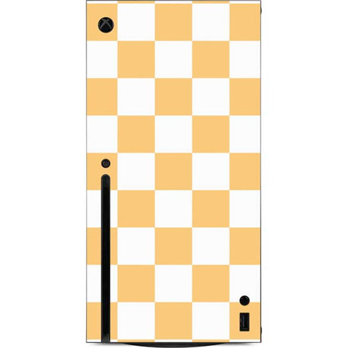 Yellow and White Checkerboard Xbox Series X Console Skin