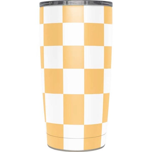 Yellow and White Checkerboard Yeti 20oz Tumbler Skin
