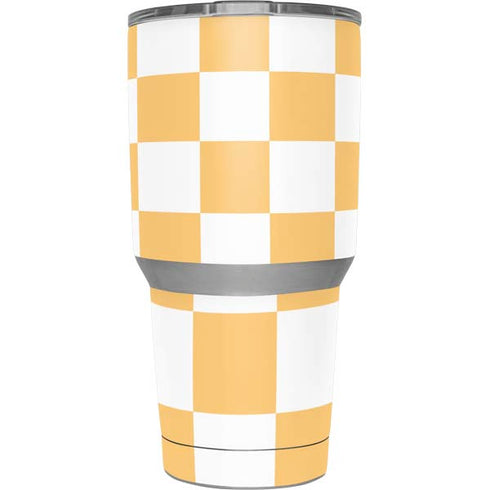 Yellow and White Checkerboard Yeti 30oz Rambler Tumbler Skin