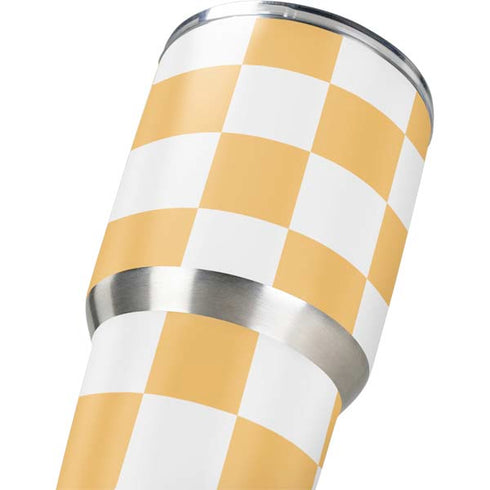 Yellow and White Checkerboard Yeti 30oz Rambler Tumbler Skin