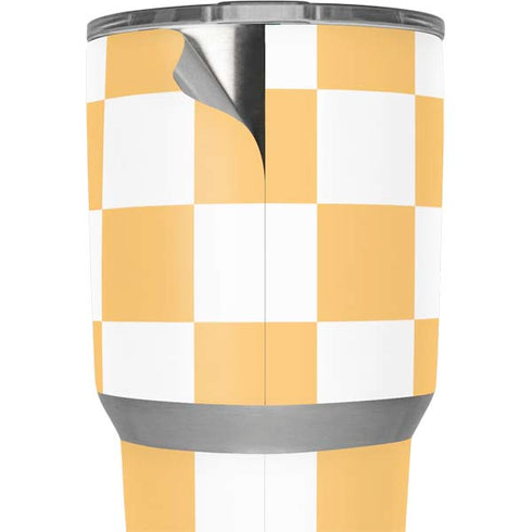 Yellow and White Checkerboard Yeti 30oz Rambler Tumbler Skin