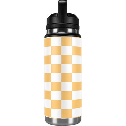 Yellow and White Checkerboard YETI Rambler 26oz Bottle Skin